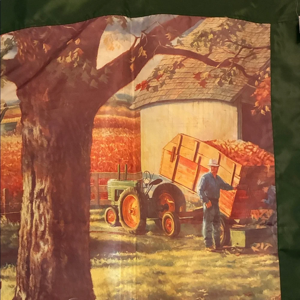 John Deere Farm Scene Tapestry with Green and Brown